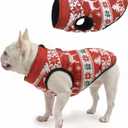 SCENEREAL Christmas Winter Dog Vest Coat with Harness Built in, Warm Puppy Jacket for Small Medium Dogs, Cold Weather Coat with Zipper, Fleece Puffer Vest Windproof Snow Clothes, L