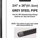 GeilSpace 3/4" 36" Heavy Duty Pre-Cut Grey Metal Pipe, Industrial Steel Fits Standard 3/4 Inch Threaded Pipes and Fittings - Vintage DIY Industrial Shelving (3/4" 36", Grey)