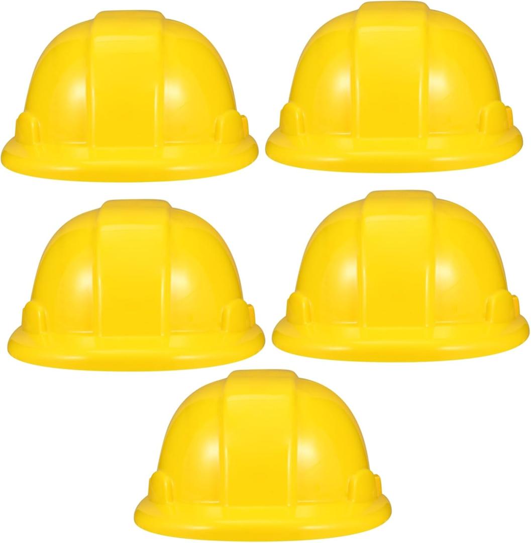 TOYANDONA 5pcs Kids Construction Hat Yellow Plastic Childrens Hard Hat Toy Construction Worker Helmets for Kids Dress Up Costume Child Party Hat
