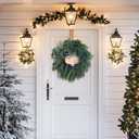 Large Christmas Wreath for Front Door Soft Touch Green Norfolk Pine Wreath for Indoor Outdoor Window Wall, Winter Holiday Home Decor