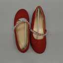 DREAM PAIRS Girls Mary Jane Dress Shoes Ballerina Flats for Wedding, Party (Toddler/ Little Kid/ Big Kid), Size 2 Little Kid, Red/ Glitter, SERENA-100-KIDS