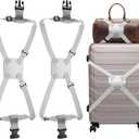 uxcell 2 Pcs Luggage Straps Bungees Adjustable Luggage Strap Buckle Carry Bag Elastic Suitcase Strap Belt Airport Travel Accessories for Travel Baggage Handbag Add Bag, Silver