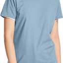 Hanes Women's Perfect-T Crewneck T-Shirt, Lightweight Cotton Short Sleeve Tee for Women (Blue, S)