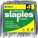 Landscape Staples Galvanized Garden Stakes,4 inch 200 Pack 12 GaugeHeavy Duty Garden Pins for Fences, Lawns, Weed Barriers and Landscape Fabrics, Irrigation Hose,Yard Lawn, Landscape Fabric.