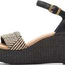 Clarks Womens Rose Ease Leather Ankle Strap Platform Sandals (8.5)