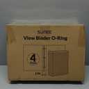 SUNEE 2 Inch Binders 3 Ring 4 Pack, PVC-Free Clear View 2" Binders (Fits 8.5x11 Inches) for School, Office & Home Use, White