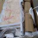 Metal LED Bunk Bed Twin Over Twin with 2 Storage Drawers, USB Charging Station, Industrial Bunkbeds Heavy Duty Bed with Safety Guardrail and Ladder, No Box Spring Needed, White