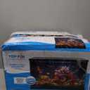 PONDON Smart Fish Tank 7 Gallon, Small Beta Fish Aquariums Startar Kit with Automatic Feeder, Glass Betta Tank with Filter and Light (7-Gal White)