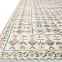 Loloi Rifle Paper Co. Eden Collection EDE-03 Lattice Ivory 2'-0" x 5'-0" Accent Rug feat. CloudPile, Rectangular