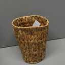 Coeusy Wicker Trash Can,Small Bathroom Trash Can,Water Hyacinth Wicker Waste Basket for Bathroom,Boho Waste Basket for Bedroom,Home Office,Compact Spaces(2 Gallon Round)