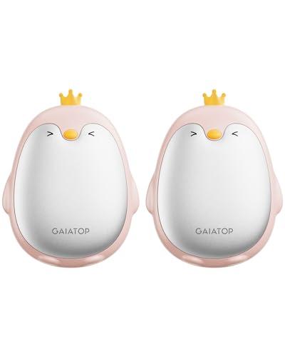 Gaiatop Magnetic Hand Warmers Rechargeable 2 Pack, 3 Settings Cute Pocket Penguin, Fast Hot Hands Reusable Portable Electric Heater for Camping Hunting Golf, Stocking Stuffers Gifts for Women Men