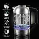 OVENTE Digital Glass Electric Kettle with Temperature Control, 1.8L Cordless Electric Tea Kettle with 7 Presets, Water Boiler Electric Pot, Keep Warm Function, Auto Shut-Off, Silver KGD752S