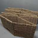 TAIMEI&G02 12x12x12inch Plastic Wicker Cube Baskets Large Square Foldable Handwoven Laundry Organizer Set of 4, Beige