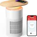 SwitchBot 4 in 1 Air Purifiers Table with Matter, Up to 3620 ft, H13 HEPA Pet Filter, Wireless Charging, Washable Pre-filter, 10 RGB Colors, Work with Apple Home, Alexa, GoogleHome, HomeAssistant (White)