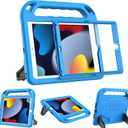 BMOUO Kids Case for iPad 9th/8th/7th Generation (iPad 10.2 Inch, 2021/2020/2019) with Built-in Screen Protector, Durable Shockproof Handle Stand iPad 9th 8th 7th Generation Case for Kids, Blue