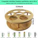 7 Slots Water Bottle Organizer for Stanley Cup Tumbler Accessories Owala Bottle Holder Rotatable Drying Rack Storage for Kitchen Cabinet Countertop Pantry Organizers for Gift, Natural Wood