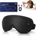 Heated Eye Mask for Dry Eyes- Warm Compress, Washable Electric Eye Heating pad for Sleep, Cordless Heat Mask for Chalazion & Stye Eye Treatment (Black)
