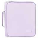 SUNEE Zippered Binder Bag with Handle, 2-Inch 3-Ring O-Ring, 500-Sheet Capacity, Includes Zip Pocket, 5-Tab Expanding File Folder, Multi-Pocket Organizer Binder for Middle School, Lavender Purple