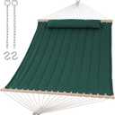 SUNCREAT Hammocks Replacement Hammock for Stand, 475 lbs Capacity, Two Person Backyard Hammock for Outside, Dark Green