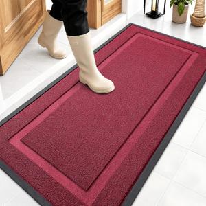 OLANLY Front Door Mat Outside 47x23, All-Season Heavy-Duty Rubber Doormat