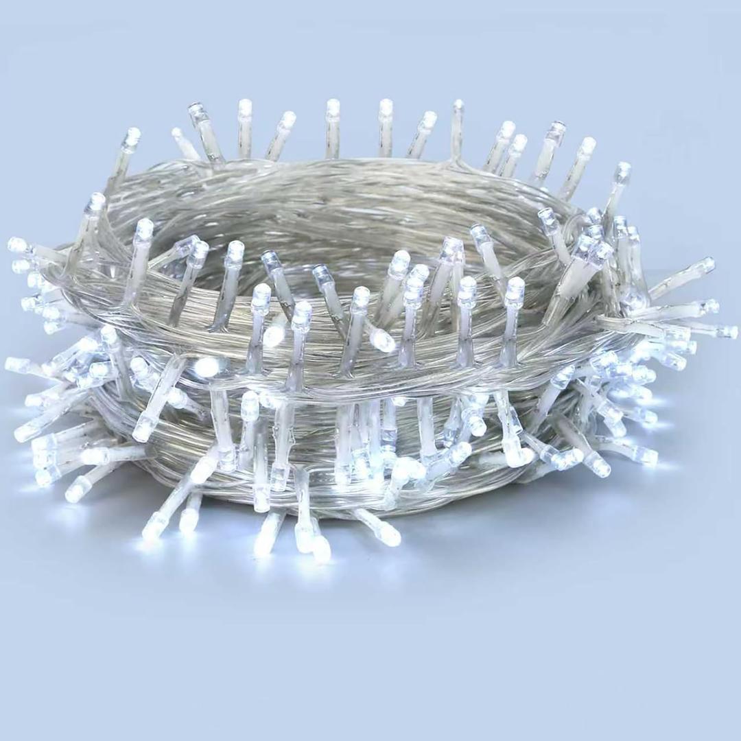 200 LED Clear Wire Cool White Christmas String Lights, 72 ft Plug-in Fairy String Lights with 8 Modes for Christmas/Party/Wedding/Bedroom/Indoor/Outdoor Decor, UL Certified