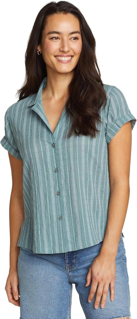 Eddie Bauer Women's Wt Ss Packable Camp Shirt (1X)
