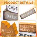 Fall Decor for Home, 4 Pcs Autumn Decorations Indoor Wooden Maple Leaf Fall Table Decor, Thanksgiving Harvest Centerpiece for Tiered Tray, Kitchen, Office, Farmhouse Party Table Centerpiece