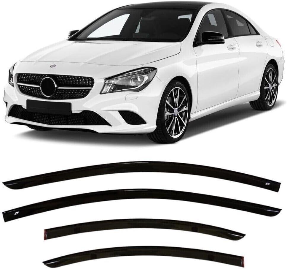 CT Rain Guards Compatible with CLA (C117) 2013-2018, Tape-On Acrylic Window Visors Rain Guards, Dark Smoke, 4 Pcs/Set, Improved Ventilation and Air Flow