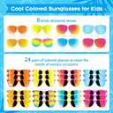 Kids Sunglasses Bulk Party Favors - 24 Packs Boys Girls Sunglasses for Kids Age 3-8 with UV 400 Protection, Neon Sunglasses for Beach Pool Birthday Party Supplies, Great Gift for Kids