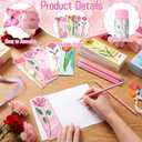 Gueevin 36 Set Mothers Day Pink Pencil Gifts Cute Mother's Day Pencils Set Mother's Days Wood Pencils Bulk Best Mom Gifts with Floral Card Mother Party Favors Birthday Gift