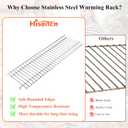 Hisencn Grill Warming Rack for Nexgrill 720-0925P 720-0925PG 720-0925S 720-0925 720-0925PA, Warming Upper Rack for Nexgrill Replacement Parts 4 & 3 Burner Grill, Stainless Steel Nexgrill Top Rack