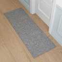 Ottomanson Door Mat Indoor Entryway Runner Rug Non-Slip Durable Low-Pile Runner with Stain-Resistant Surface, 20" x 59", Gray