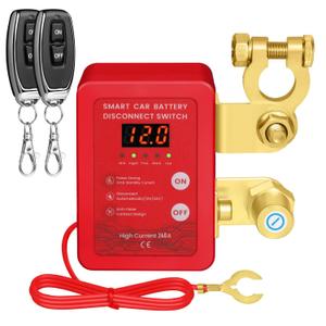 Kill Switch for Car - Remote Battery Disconnect Switch 12v, 240A, Upgrade Smart Voltage with LED Screen, Anti-Theft, Prevent Battery Drain (red)