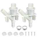 385311641 RV Toilet Water Valve Kit Replacement for Dometic and Sealand 300, 301, 310, 311, 320, 321 Series Pedal-Flush Toilets Camper Trailer RV Toilet, Includes Hose Clamp and Fasteners (2-Pack)