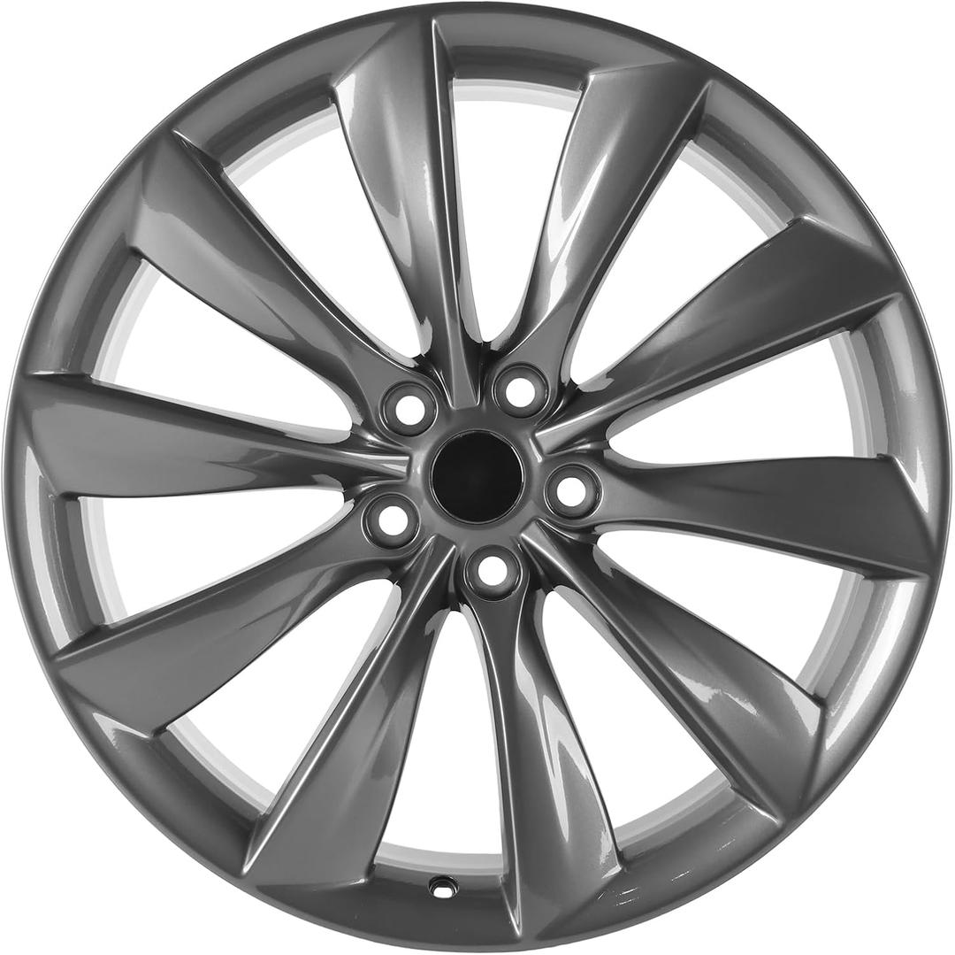 New 21Inch 21x8.5 inch Charcoal Aluminum Alloy Wheel Rims Fit for Tesla Model S 2012 2013 2014 2015 2016 2017, OEM Design Replacement Rim, 98727 6005868