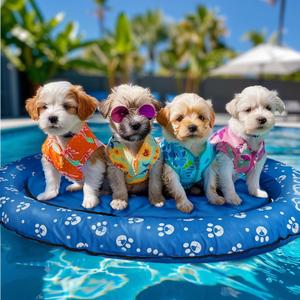 Dog Pool Float Inflatable Dog Floats for Pool Dog Floaties Swimming Pool Floats for Small Medium Large Dog Puncture Proof (Blue)
