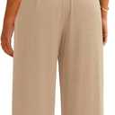 PRETTYGARDEN 2 Piece Sets for Women Summer 2025 Airport Travel Outfits Crop Tank Tops Wide Leg Pants Matching Lounge Sets (Khaki,XX-Large) (XXL)