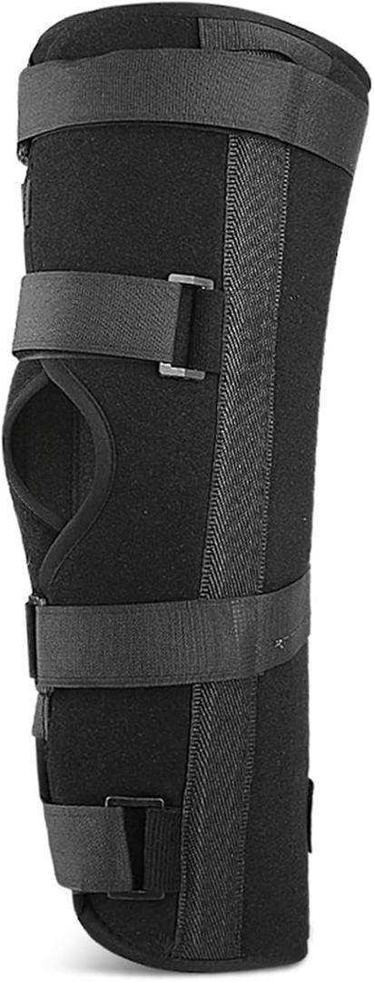 Knee Immobilizer with 4 Aluminum Plates Breathable Knee Brace & Stabilizer Full Leg Support Brace for Knee Fractures (Medium)