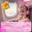 iClever BTH22 Kids Bluetooth Headphones, 60H Play Time, 74/85 dBA Safe Volume, Bluetooth 5.4, USB C, Over Ear Kids Headphones Wireless with Mic AUX Cord for iPad/Tablet/Travel, Blossom Pink