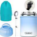 Soup Thermo for Hot Food & Drinks, Thermo Lunch Box for Kids, 17oz Vacuum Insulated Food Container with Spoon&&Drawstring Bag, Soup Therm for Adults, Blue&White