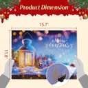 Synovana Christmas LED Lighted Canvas Wall Art  16" x 12" Light Up Xmas Holiday Pictures Decoration Wall Art Prints for Living Dining Room Decor - Merry Christmas and Happy New Year