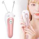 Threading Hair Removal Machine for Women - Electric Shaver, Epilator, Trimmer, and Cotton Threading Tool for Body and Face (Pink)