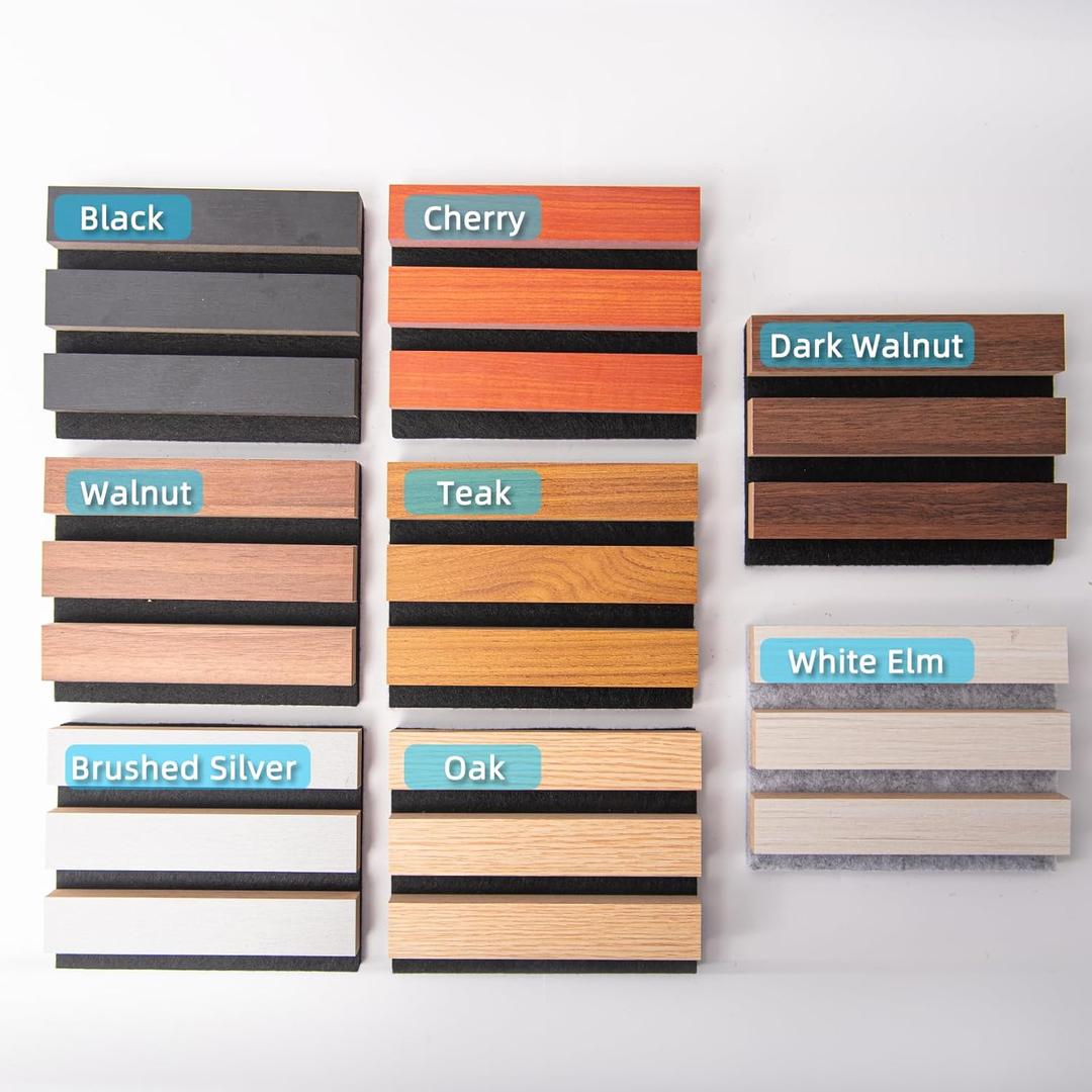 Art3d 5-Pack Acoustic Wood Slat Wall Panel Sample - 5.9 x 4.7 Inch Sound Absorbing Panels, 8 Colors Art3d 5-Pack Acoustic Wood Slat Wall Panel Sample - 5.9 x 4.7 Inch Sound Absorbing Panels, 8 Colors