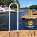 Aluminum Dock Handrail, 42" x 13" Dock Boarding Handrail, Dock & Boat Aluminum Safety Grab Bar, 36in Swimming Pool Handrail & Hot Tub Handrail, Silver