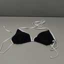 String Bikini Tops for Women Bathing Suit Swim Tops Sexy Triangle Bikini Top Black (Small, #02 Black White)