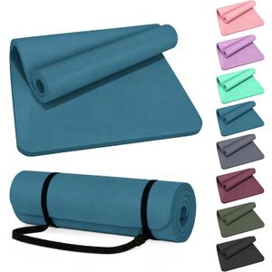 HULKFIT High Density Non Slip Yoga Mat, Extra Thick Exercise Mat with Carrying Strap, for Pilates, Fitness, Home Gym & Floor Workouts - Multiple Thickness & Multiple Color