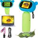 Microscope for Kids 2.0" IPS Screen 500X-1000X Digital Handheld Kids Microscope with 8 LED Lights for Adults/Children Compatible with Mac/Windows