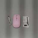 Wireless Bluetooth Mouse Rechargeable Laptop Mice with LED Use Portable(BT5.2 and USB 2.4G) Dual Mode Connection Silent Slim Computer Mouse for Laptop/iPad Tablet/Apple MacBook/PC (Pink)