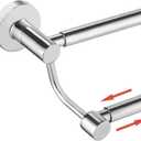 BESy Adjustable 16-26 Inches Double Bath Towel Bar for Bathroom SUS304 Stainless Steel Towel Holder, Hotel Style Wall Mount with Screws Hand Towel Bar Towel Rack Rod Hanger, Polished Chrome Finish