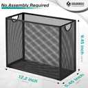 Hanging File Organizer, Letter-Size File Holder Filing Box with 5 Hanging Folders, Metal Mesh Desk File Folder Storage(No Assembly Required) (with 5 Grey Folders)